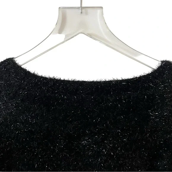 Elan metallic Eyelash Black Sweater size small NWT‎ - Picture 12 of 14